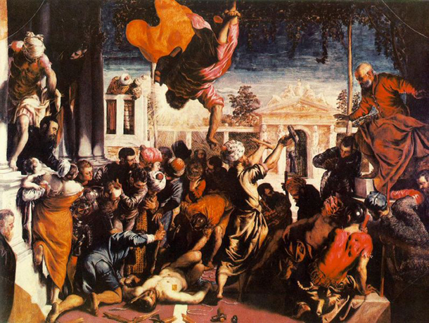 Composition example in Tintoretto's art