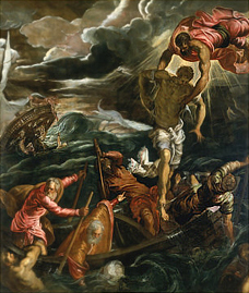 Composition example in Tintoretto's art